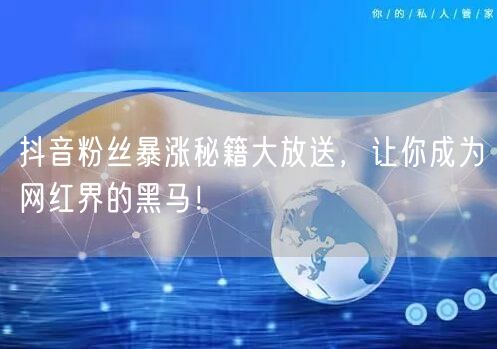 抖音粉丝暴涨秘籍大放送，让你成为网红界的