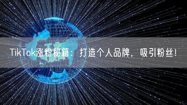 TikTok涨粉全攻略：个人品牌打造与粉